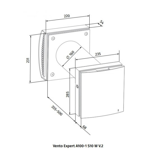 Припливно-витяжна установка Blauberg VENTO Expert A100-1 S10 W V.2 BLK