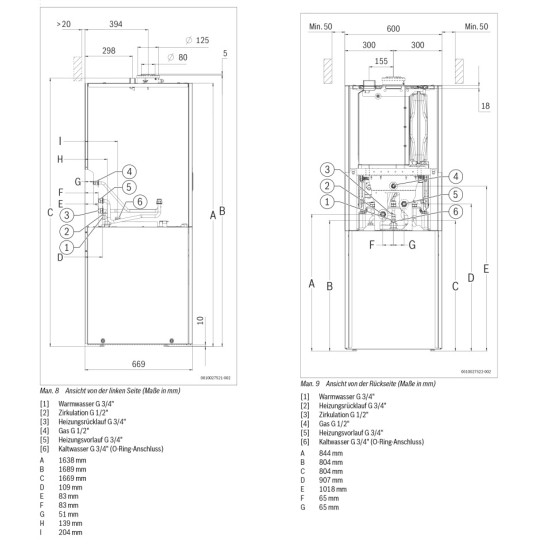 Котел газовий конденсаційний Bosch Condens GC5300i WM 24/120 (7738101020)