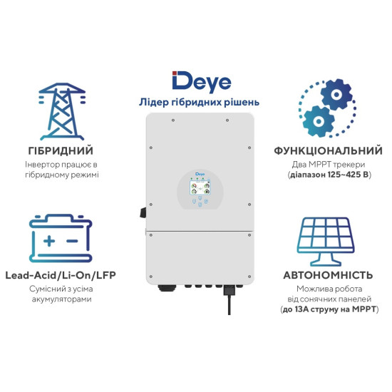 Гібридний інвертор Deye SUN-6K-SG05LP1-EU